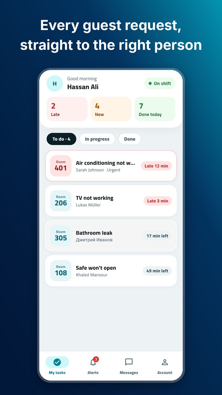 هوتيلا CRM — شاشة 1